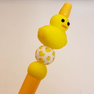Handmade 3D Duck Beaded Silicone Focal Bead Pen